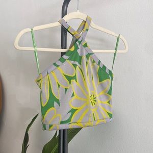 Zara knit flower crop top